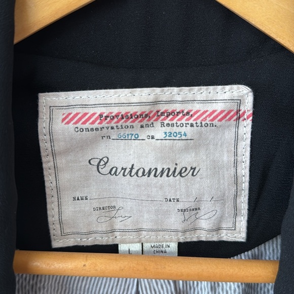 Anthropologie Cornerstone Cartonnier Open Front Blazer | Black | Large | EUC - Picture 5 of 8